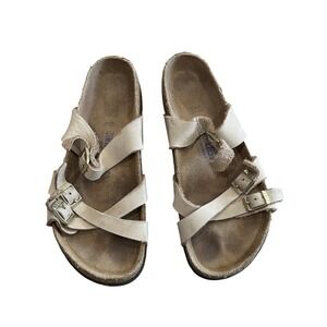 Birkenstock Mayari Criss Cross Strap Sandals Women's Size 39 Beige EU